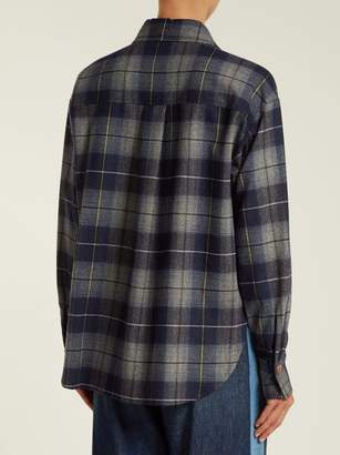 See by Chloe Checked Flannel Shirt - Womens - Navy Multi