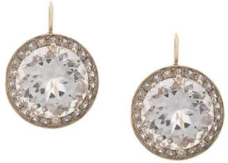 Andrea Fohrman 18kt yellow gold, rock crystal and lavender sapphire drop earrings