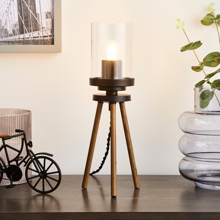 Dunelm Fulton Tripod Table Lamp Pine (Brown) ShopStyle