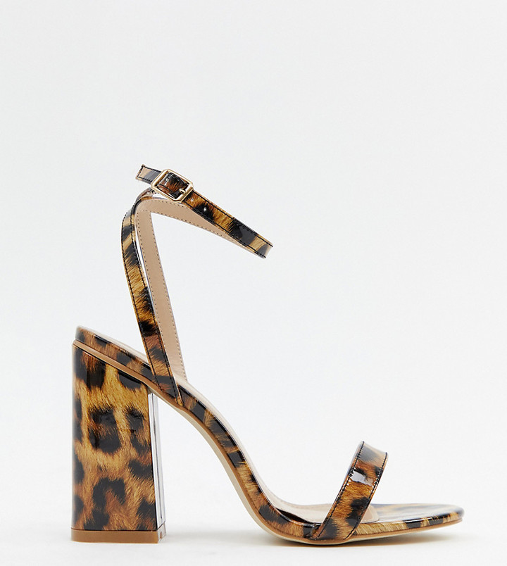 wide fit leopard print heels