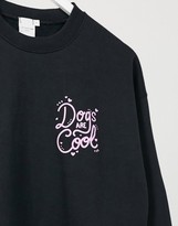Thumbnail for your product : Skinnydip Skinny Dip graphic slogan print cropped sweater in black