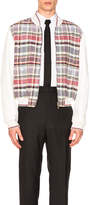 Thumbnail for your product : Thom Browne Zip Up Madras Varsity Jacket