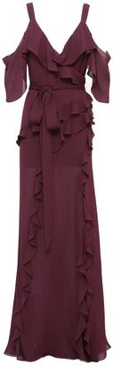 Elie Saab Cold-shoulder Ruffled Silk Dress