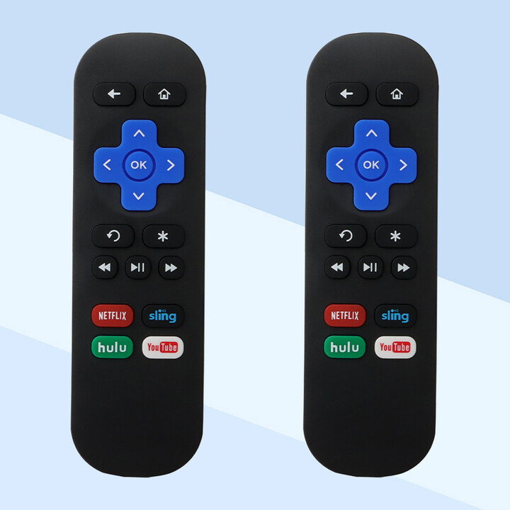 hononjo 1 Pair Replacement Remote Control Use for Roku TV Set-Top Box 1 2 HD Netflix Sling Hulu Shortcut Button Controller Use Directly