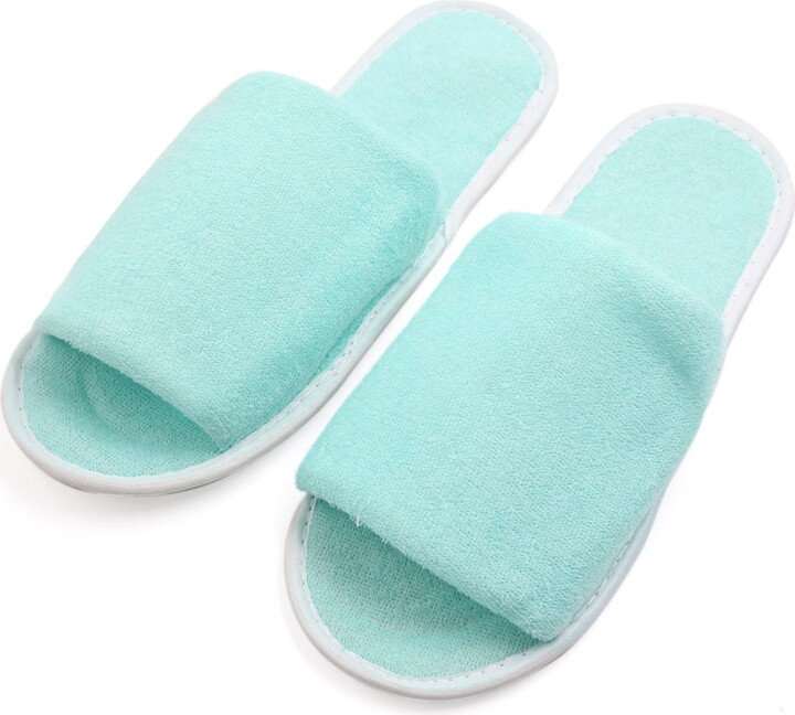 Unique Bargains 1 Pair Blue Foldable Disposable Slipper Hotel Spa Guest Slippers for Women