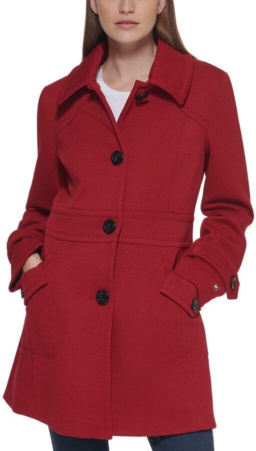 red wool coat petite