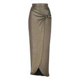 Thumbnail for your product : Jane Norman Metallic Split Maxi Skirt