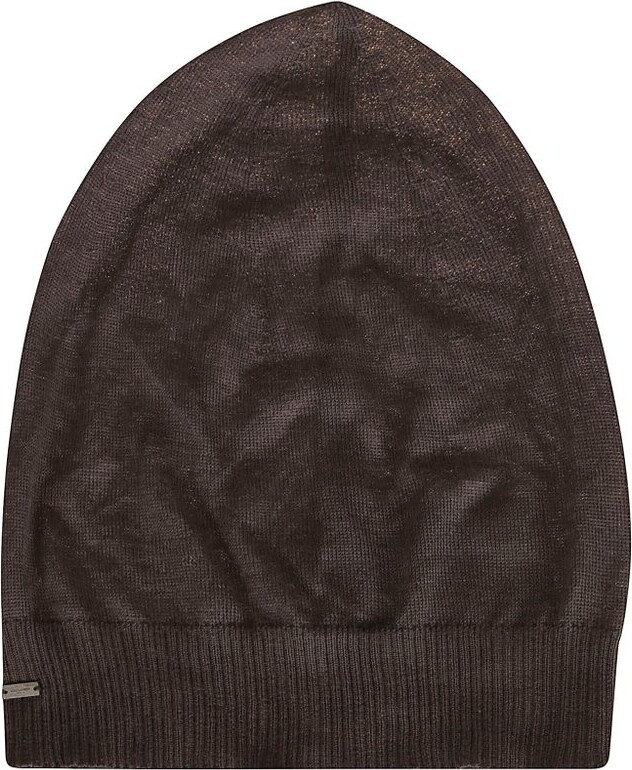 Saint Laurent Logo Patch Knitted Beanie ShopStyle Hats