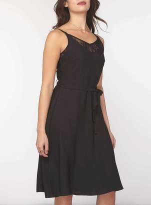 Petite Black Lace Cami Dress