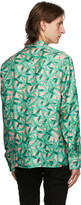 Thumbnail for your product : Amiri Green & Pink Silk Banana Leaves Pyjama Shirt