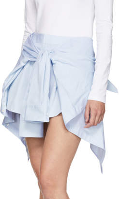 Alexander Wang Blue and White Striped Front Tie Skort