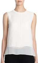 Thumbnail for your product : Vince Sleeveless Overlay Silk Tank Top