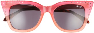 Quay x Saweetie Harper 53mm Studded Cat Eye Sunglasses