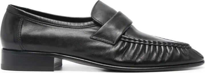The Row Pleated Leather Loafers