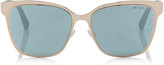Thumbnail for your product : Jimmy Choo KEIRA Grey Python Leather and Rose Gold Metal Sunglasses