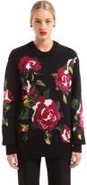 Dolce & Gabbana Pull-Over Laine Mélangée Motif Floral En Intarsia