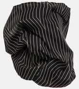 Striped strapless silk top 