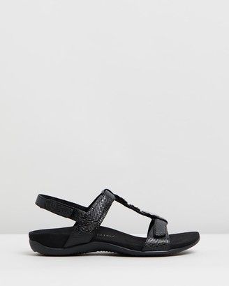 Vionic Women's Black Flat Sandals - Farra Backstrap Sandals