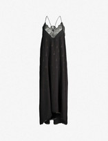 Thumbnail for your product : Zadig & Voltaire Risty lace-trim silk-jacquard dress