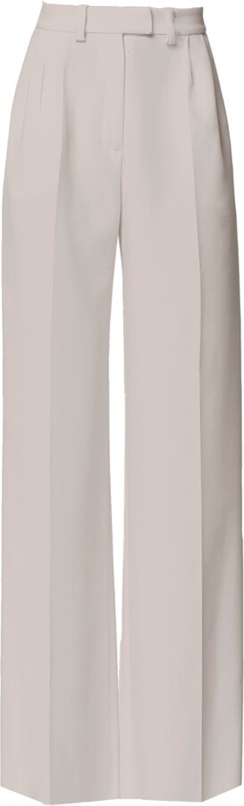 Angelika Jozefczyk Neutrals Sanremo Stone Beige High-Waisted Wide-Leg Trousers - Tailored Suit Pants For Modern Occasions