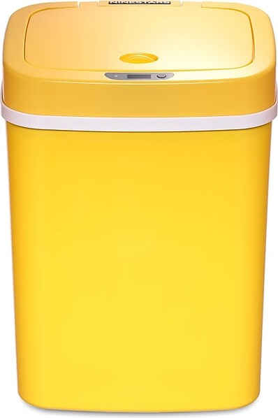 NineStars Nine Stars Plastic Sensor Trash Can, 3.2-Gallon, Yellow (DZT-12-5YL)