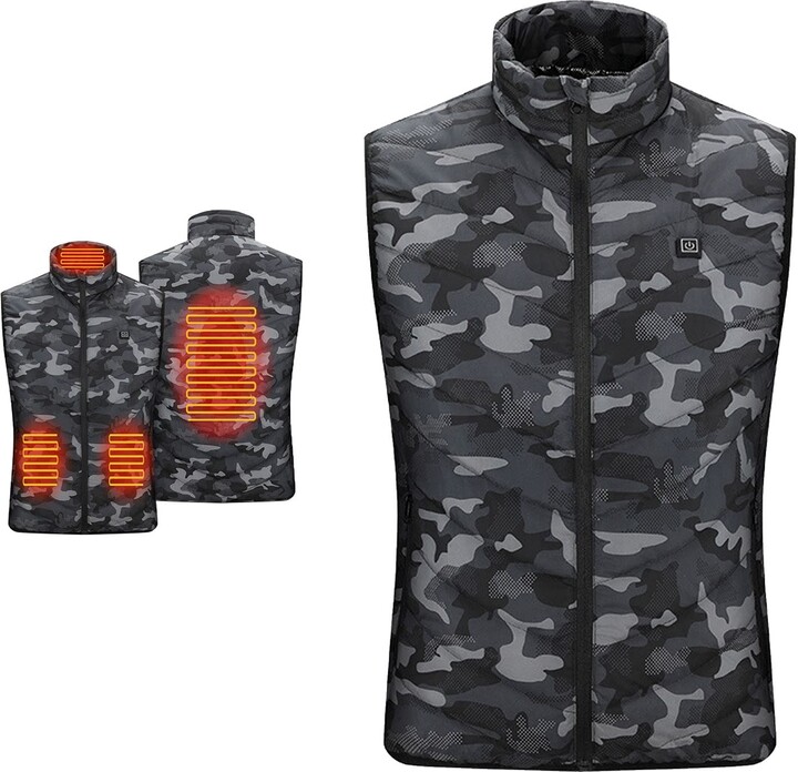 Fossean Mens Vest Heated Gilet with Power Pack Included Mens Wool Coat