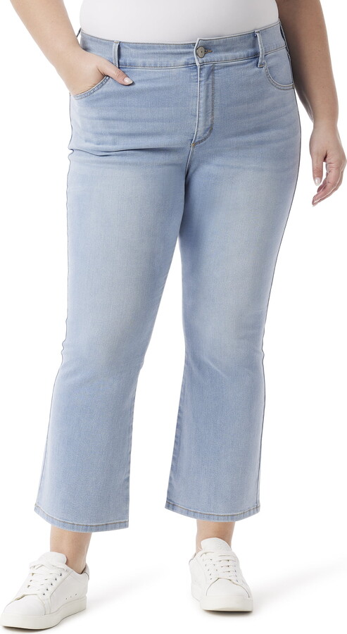 Gloria Vanderbilt Swan Series Women’s Plus Tummy Sculpt Bootleg 5 Pocket Ankle Jeans, Sizes 16-24
