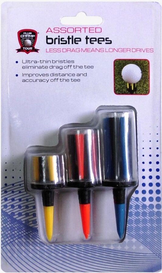 Club Champ Sports Golf Gifts & Gallery Bristle Assorted Golf Tees 3-Pack