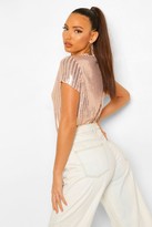 Thumbnail for your product : boohoo Tall Striped Sequin T-Shirt