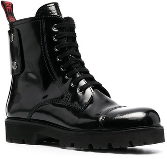 Glossy combat boots clearance