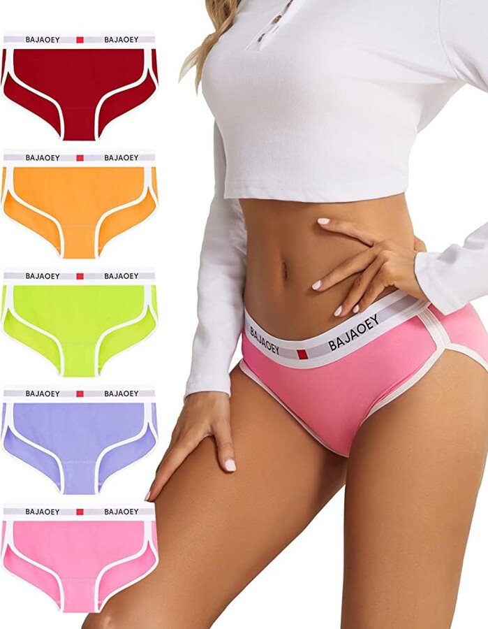 PHOLEEY G-String Thongs Knickers for Women Panties 5-Pack Cotton Sexy  Underwear