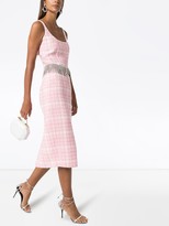 Thumbnail for your product : Alessandra Rich Houndstooth Tweed Midi Dress