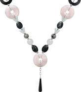 Thumbnail for your product : Sarah Kosta - Blue Spring Necklace With Black Plated Sterling Silver Disks Rose Quartz & Onyx