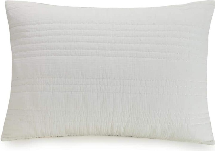 1977 DRY GOODS AUTHENTIC & HANDCRAFTED Atmosphere Double Gauze Cotton White Standard Pillow Sham Pair