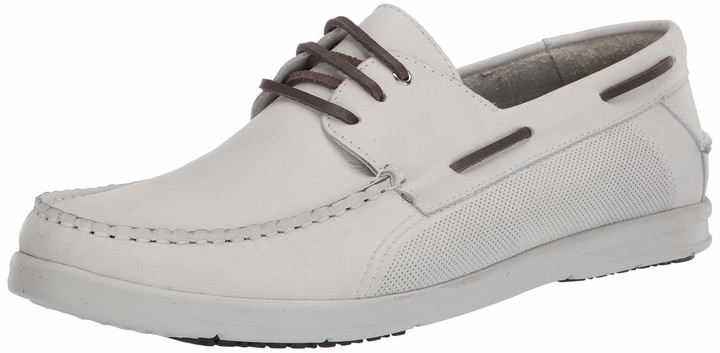 white leather boat shoes
