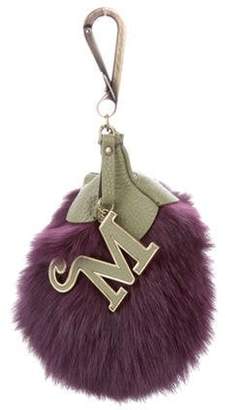 Mr & Mrs Italy Fox Fur Bag Charm w/ Tags Purple Fox Fur Bag Charm w/ Tags