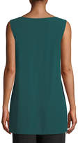 Thumbnail for your product : Eileen Fisher Silk Georgette Bateau-Neck Long Tank