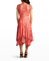 Thumbnail for your product : Tadashi Shoji Floral Embroidered Cap-Sleeve Handkerchief Dress