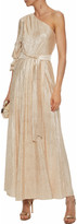 Thumbnail for your product : Alice + Olivia One-shoulder Metallic Cloque Gown