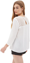 Thumbnail for your product : Forever 21 Lace Paneled Chiffon Blouse