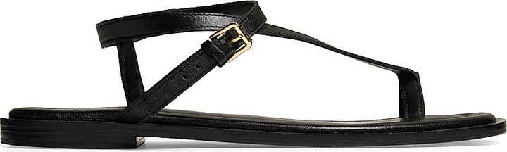 Women's Pae Sheepskin Leather Sandals - Black - Size 6