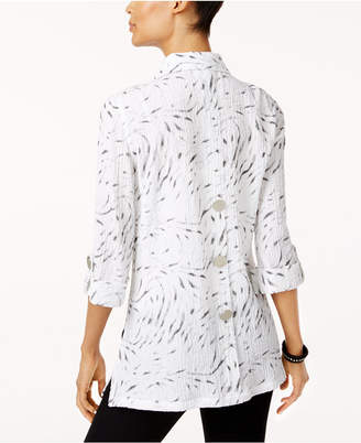 JM Collection Printed Roll-Tab Shirt, Created for Macy's