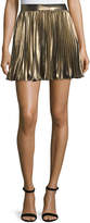 Thumbnail for your product : Haute Hippie Pleated Lamé; Mini Skirt, Gold