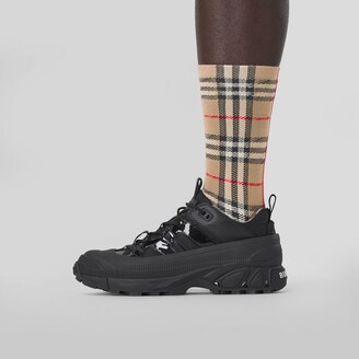 Burberry Nylon and Patent Leather Arthur Sneakers