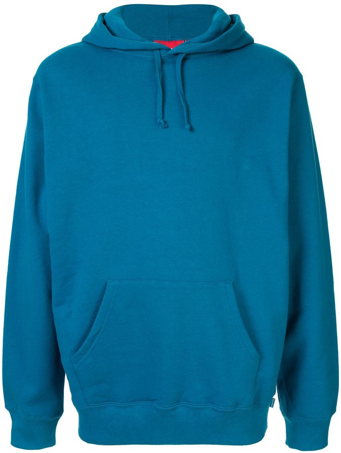 supreme sleeve embroidery hooded sweatshirt dark aqua