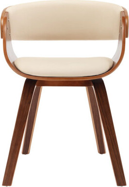 George Oliver Dining Chair Kitchen Chair with Armrests Bent Wood and Faux Leather