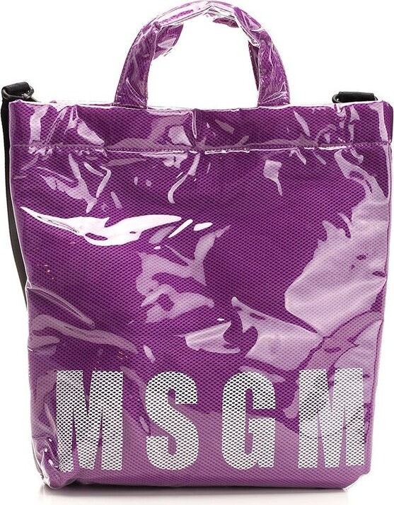 MSGM Logo Detailed High-Shine Tote Bag - ShopStyle