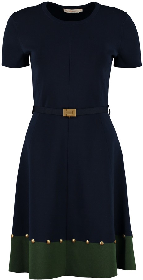 knitted belted dress