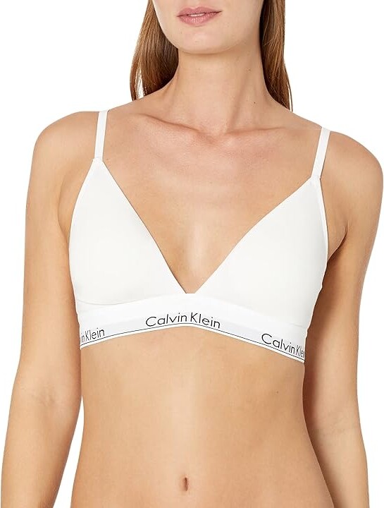 Calvin Klein Triangle Lace Bra - White In Nymph's Thigh