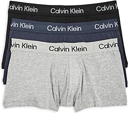 Calvin Klein Men's Stencil Logo Cotton Stretch 3-Pack Low Rise Trunk -  ShopStyle Boxers